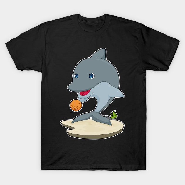 Dolphin Basketball player Basketball T-Shirt by Markus Schnabel